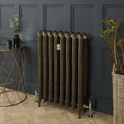 Gietijzeren Radiator 2 Kolommen 95cm Hoog Natuurlijk Messing | Kies de Breedte | Charlotte