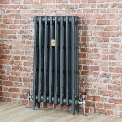 Gietijzeren Radiator Antiek Zilver 3 Koloms | H.86cm x Kies De Breedte | Mercury