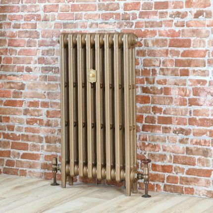 Gietijzeren Radiator Hoog Gebrand Goud | H.66cm x Kies De Breedte | Mercury