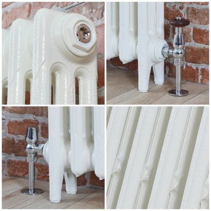 Gietijzeren Radiator 3-Koloms 76cm Hoog Porseleinwit | Kies de Breedte | Mercury