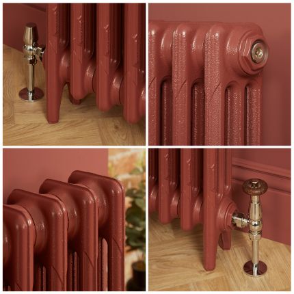 Gietijzeren Radiator 3 Kolommen 56cm Hoog - Eating Room Red 43 von Farrow & Ball | Kies de Breedte | Mercury