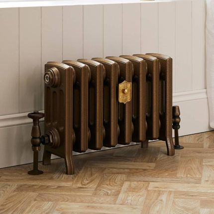 Gietijzeren Radiator Gebrand Goud H. 35,7cm x Kies de Breedte| Isabel