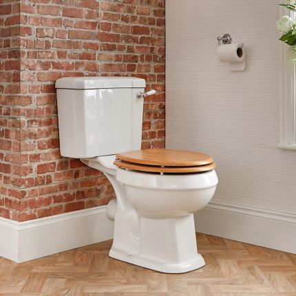 Duoblok Toilet Wit met Warm Eiken Toiletzitting - Richmond