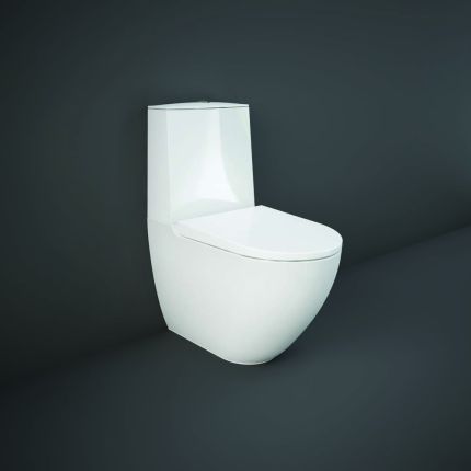 Duoblok Toilet Modern Randloos met Soft-close WC-Bril Glanzend Wit | RAK Des x Hudson Reed