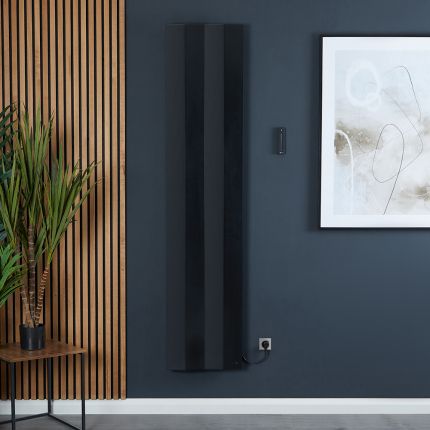 Design Radiator Elektrisch Verticaal Aluminium 180cm x 40cm Zwart | Notus V