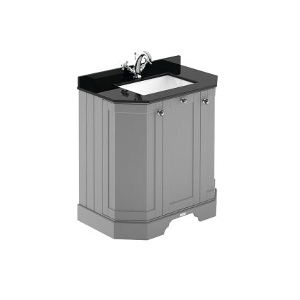 Wastafelmeubel 77cm Klassiek met Zwart Marmeren Blad | Keuze Afwerking Meubel | Keuze Wastafel met 1 of 3 Kraangaten | Old London