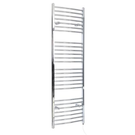 Elektrische Handdoekradiator Gebogen Chroom 60 x 180cm Incl. Standaard Verwarmingselement | Kent