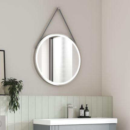 Spiegel Rond met Chromen Lijst 60cm - Spiegelverwarming en LED Verlichting 21W