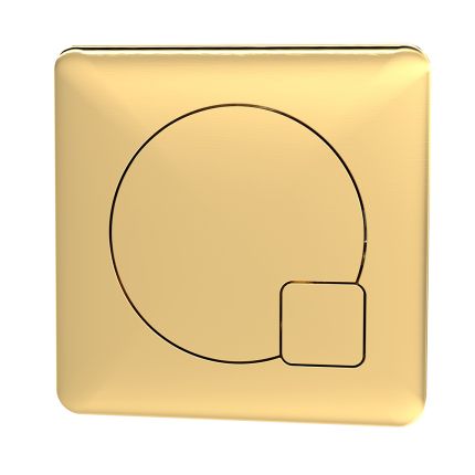 Bedieningspaneel met Dubbele Spoeling (Dual Flush) Vierkant - Geborsteld Messing