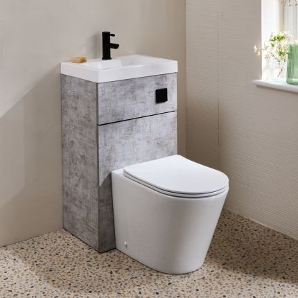 Colby Toilet Fontein Combinatie Modern, Incl. WC-ombouw 50cm x 89cm met Reservoir | Keuze Afwerking | Cluo