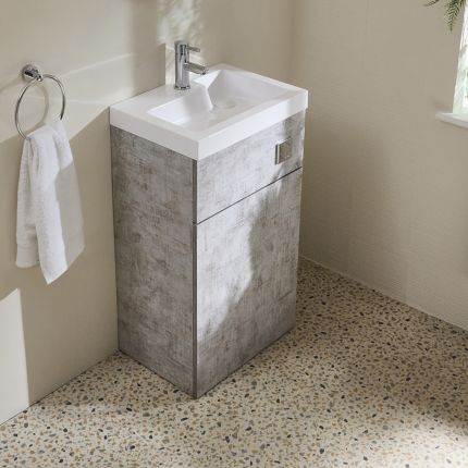WC-ombouw met Wastafel en Reservoir (Toiletpot Niet Inbegrepen) 50cm x 89cm Modern | Keuze Afwerking | Cluo