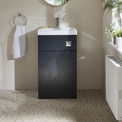 WC-ombouw met Wastafel en Reservoir (Toiletpot Niet Inbegrepen) 50cm x 89cm Modern | Keuze Afwerking | Cluo