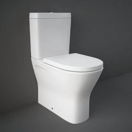 Duoblok Toilet Maxi Randloos met Softclose Toiletzitting met Deksel Glanzend Wit | RAK Resort x Hudson Reed