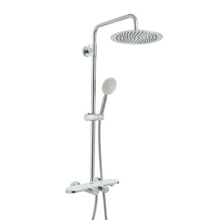 Douchekolom - Thermostatische Douchekraan Modern met Ronde Douchekop, Handdouche en Badvuller | Keuze Afwerking | Elsie