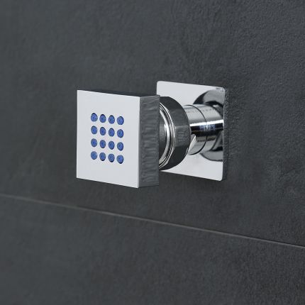 1 x Vierkante Verchroomde Massief Messing Zijdouche | Kubix