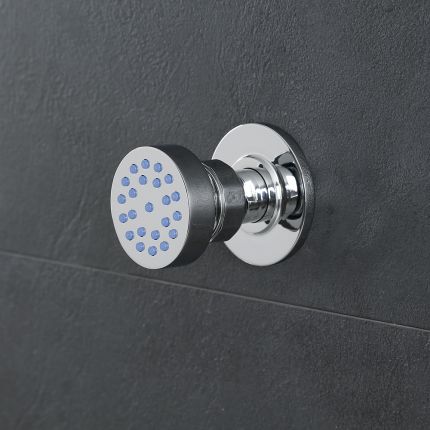 1 x Ronde Verchroomde Massief Messing Zijdouche