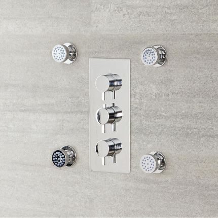 4 x Ronde Verchroomde Massief Messing Zijdouches | Como