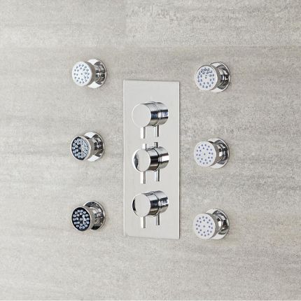 6 x Ronde Verchroomde Massief Messing Zijdouches | Como