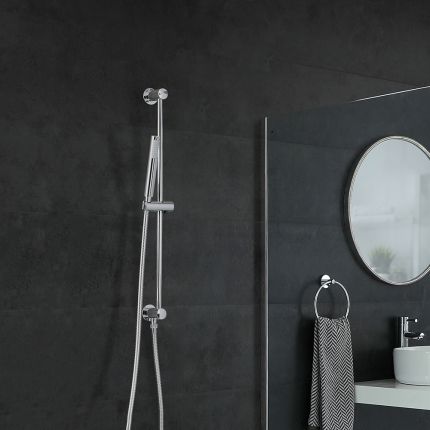Glijstangset Modern met Handdouche, 175cm Doucheslang en een Geïntegreerde Aansluitbocht - Chromen | Como