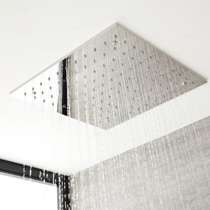 Doucheset - 3-Weg Thermostatische Douchekraan met Omstel, Plafond Douchekop, Handdouche, Zijdouches Chroom | Kubix