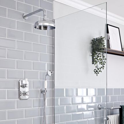 Hudson Reed Elizabeth - Douchekraan Thermostatisch Inbouw 2-Weg Klassiek met Omstel - Chroom en Wit