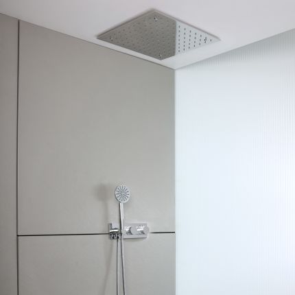 Thermostatische Douchekraan met Omstel 2-Weg Inbouw Modern met Plafond Douchekop en Handdouche | Keuze Afwerking | Lune