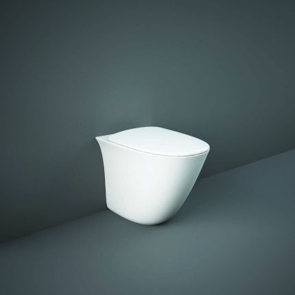 Randloos Toilet Staand Modern met Softclose Toiletzitting Glanzend Wit | RAK Sensation x Hudson Reed