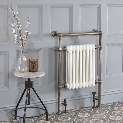 Handdoekradiator CV Klassiek 93cm x 62cm - Goud/Wit | Elizabeth