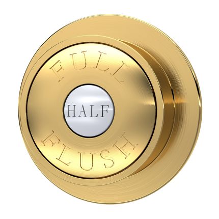 Bedieningspaneel met Dubbele Spoeling (Dual Flush) Rond Klassiek - Geborsteld Messing