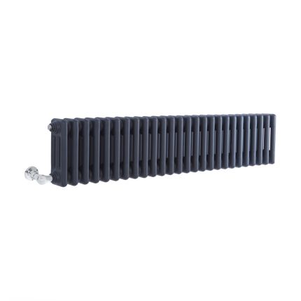 Radiator Elektrisch Klassiek 3 Kolommen Horizontaal 30cm x 119cm Antraciet | Keuze Wifi Thermostaat | Windsor