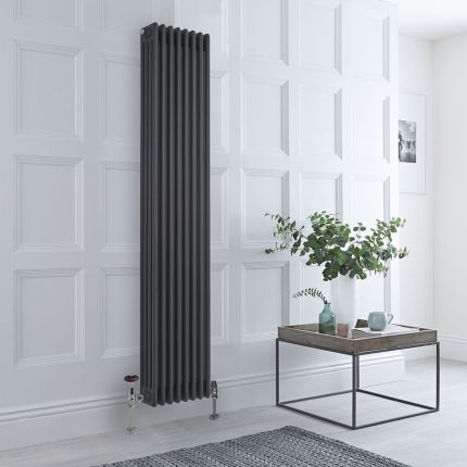 Windsor - 180cm Antraciete Verticale 4-Koloms Radiator - Diverse Afmetingen