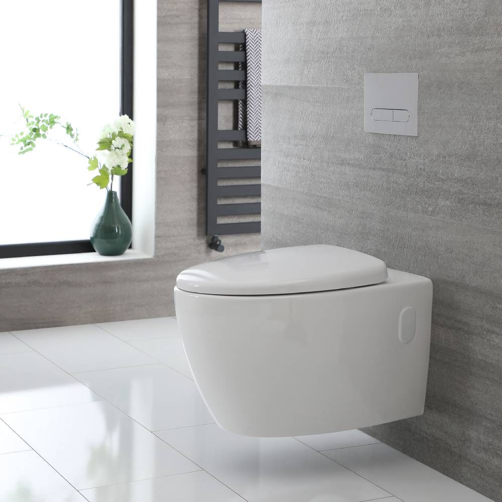 tsunami schuintrekken Vet Toilet Hangend Randloos Keramisch met Soft-Close WC-Bril Wit | Kenton