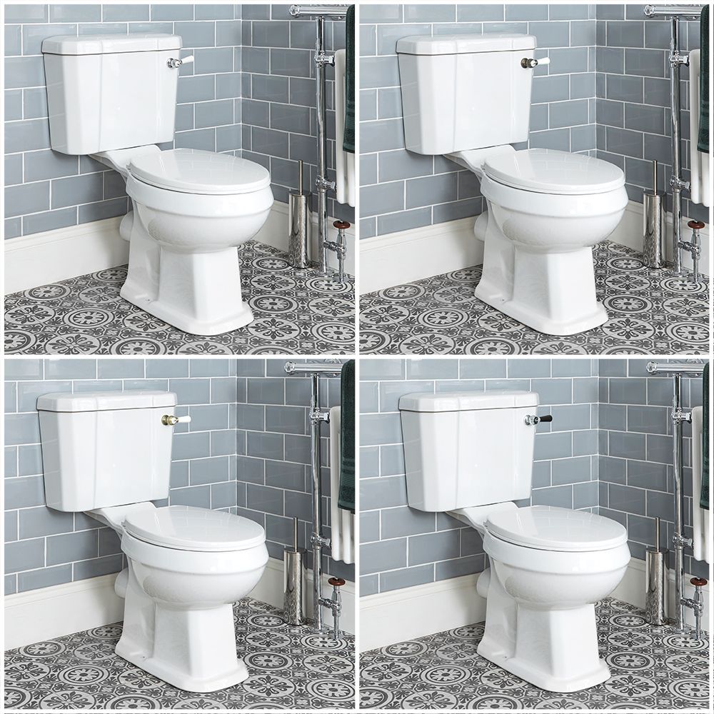 Duoblok Toilet Klassiek met Soft-Close WC-Bril Wit | Keuze Spoelhendel | Richmond