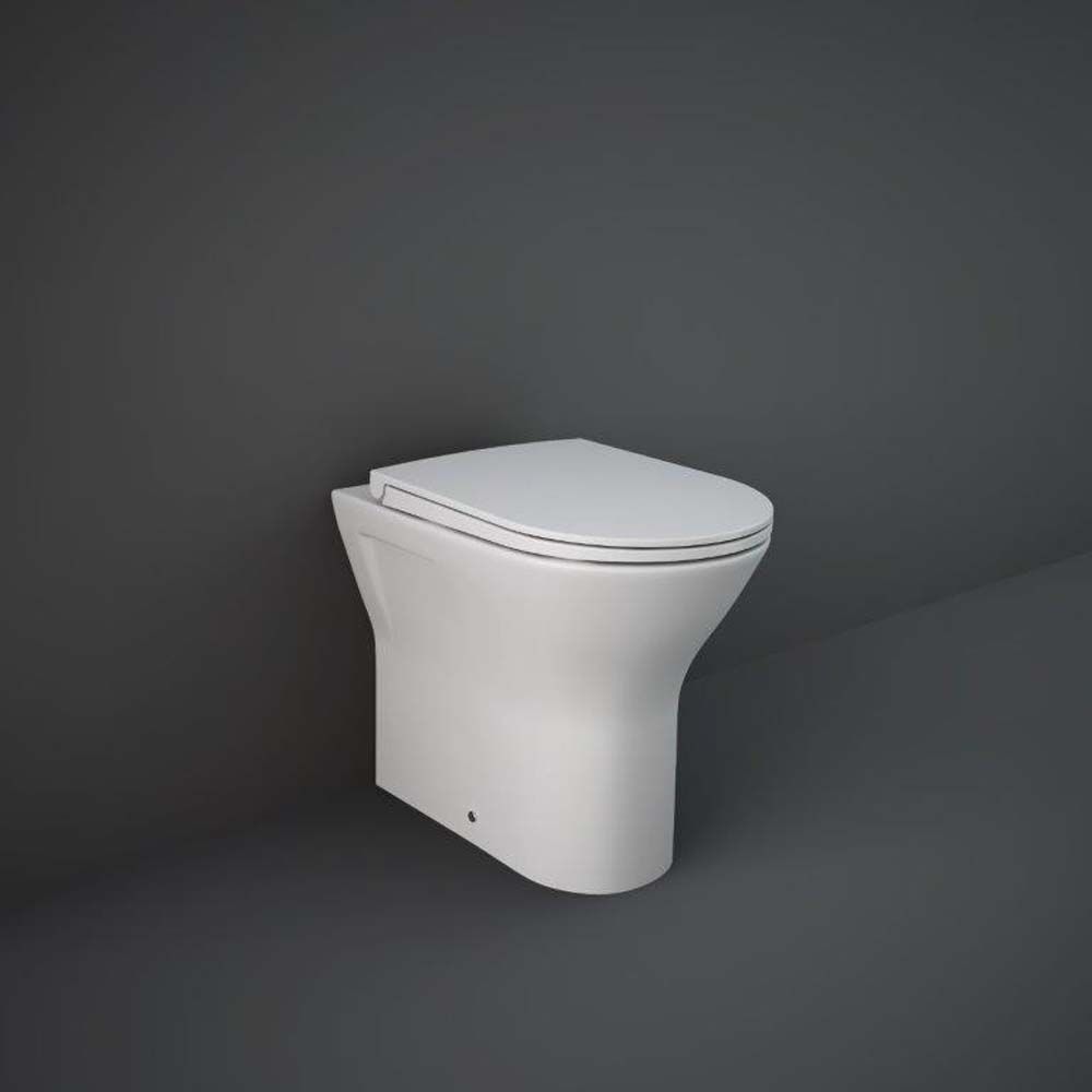 Randloos Toilet Staand Modern met Softclose Toiletzitting Mat Wit | RAK Feeling x Hudson Reed
