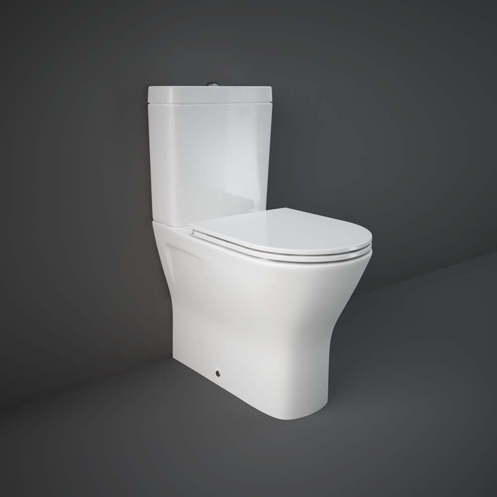 Duoblok Toilet Mini Randloos met Softclose Toiletzitting Glanzend Wit | RAK Resort x Hudson Reed