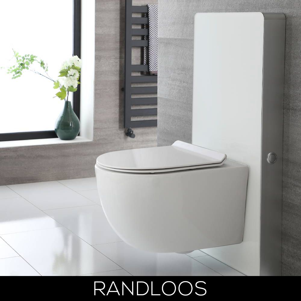 Toilet Randloos Wit met WC-bril en Stortbak met Ombouw Wit | Otterton