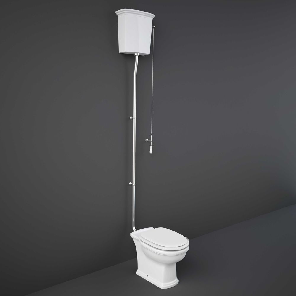 Toilet met Hooghangend Reservoir Klassiek Glazend Wit | Keuze Afwerking Toiletzitting | RAK Washington x Hudson Reed