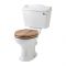 Duoblok Toilet Keramisch Klassiek Wit met Stortbak en Warm Eiken WC-Bril | Ryther