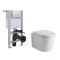 Exton hangend Keramiek Toilet Half Rond incl Inbouwreservoir (Small) en Keuze Spoelknop