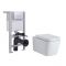 Milton Hangend Keramiek Toilet Vierkant incl Inbouwreservoir ( Small ) en Keuze Spoelknop