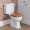 Duoblok Toilet Klassiek op Comforthoogte met Stortbak, Eiken Toiletzitting en Geborsteld Goud Spoelhendel | Richmond