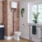 Toilet op Comforthoogte met Hooghangend Reservoir Klassiek met Zwarte Spoelkit en Witte Toiletzitting | Richmond