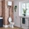 Toilet op Comforthoogte met Hooghangend Reservoir Klassiek met Zwarte Spoelkit en Witte Toiletzitting | Richmond