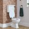 Toilet op Comforthoogte met Laaghangend Reservoir Klassiek met Zwarte Spoelkit en Witte Toiletzitting | Richmond