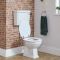Toilet op Comforthoogte met Laaghangend Reservoir Klassiek met Chromen/Zwarte Spoelkit en Witte Toiletzitting | Richmond