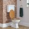 Toilet Klassiek op Comforthoogte met Laaghangend Reservoir, Eiken Toiletzitting en Chromen / Witte Spoelset | Richmond
