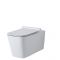 Toilet Hangend Keramisch Vierkant met Soft-Close WC-Bril Wit | Sandford
