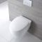 Toilet Hangend Randloos Keramisch met Soft-Close WC-Bril Wit | Kenton
