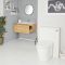 Hangend Wastafelmeubel 80cm met Wastafel, Staand Toilet en Stortbak met WC-ombouw Gouden Eiken | met LED Optie | Newington