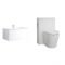 Hangend Wastafelmeubel 80cm met Wastafel, Staand Toilet en Stortbak met WC-ombouw Wit | met LED Optie | Newington